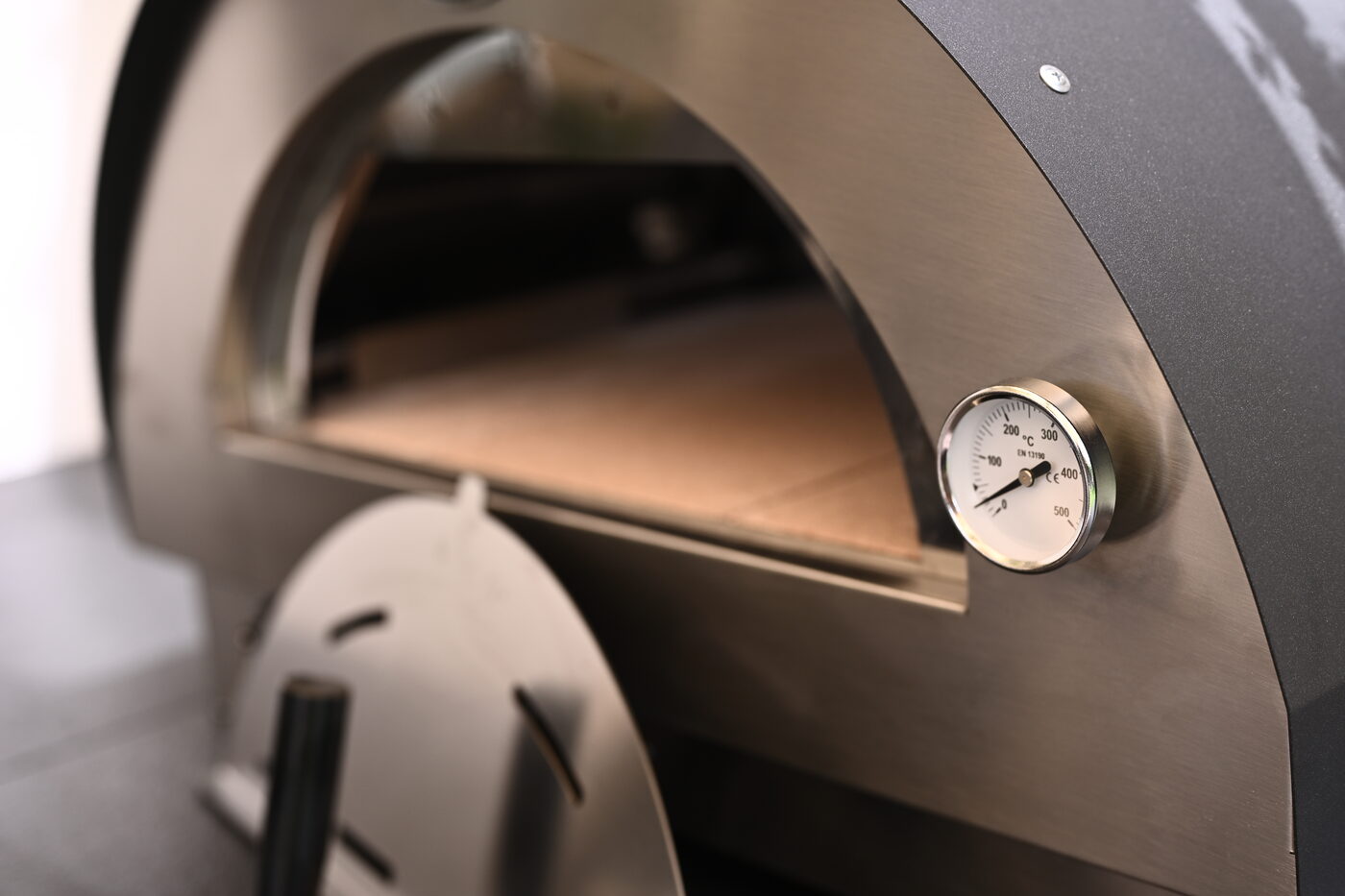 Clementi Pizzaofen aus Edelstahl mit Thermometer
